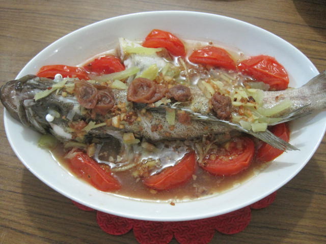 Healthy Fish Recipes-Steamed Lingcod with salted vegetables